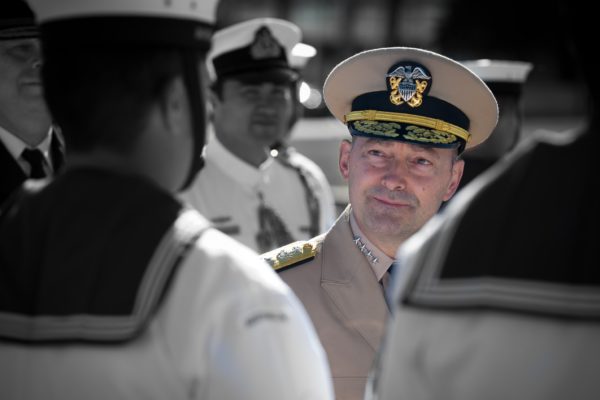 Adm James Stavridis reviews Honour Guards Service Members during his visit in Canberra, Australia.
Photo by MSgt Edouard Bocquet, French Air Force, NATO.